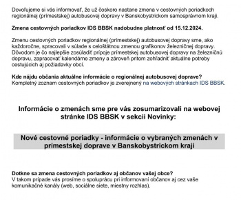 Aktuality / ZMENA CESTOVNÝCH PORIADKOV - foto