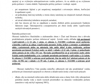 Aktuality / ZVÝŠENÉ RIZIKO POŽIAROV - foto