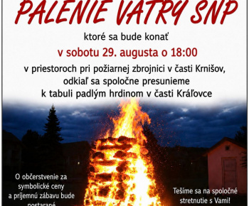 Aktuality / POZVÁNKA - PÁLENIE VATRY SNP - foto