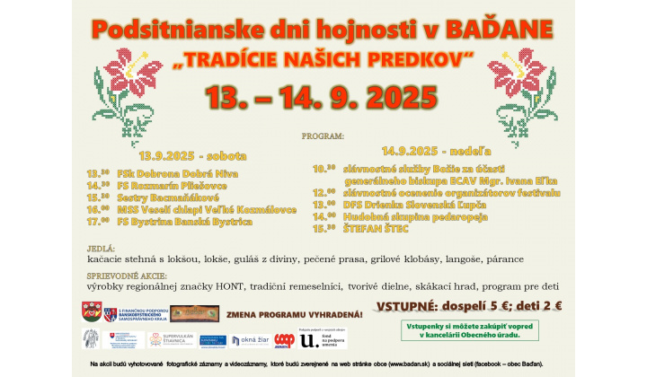 Podsitnianske dni hojnosti v Baďane