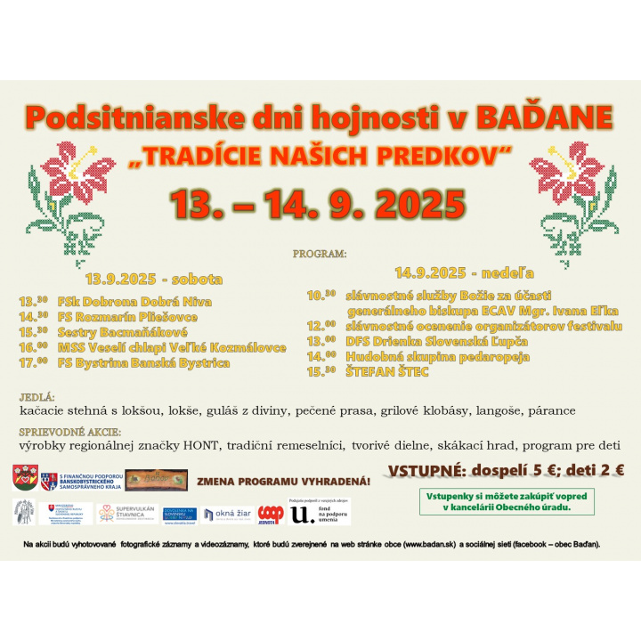 Podsitnianske dni hojnosti v Baďane