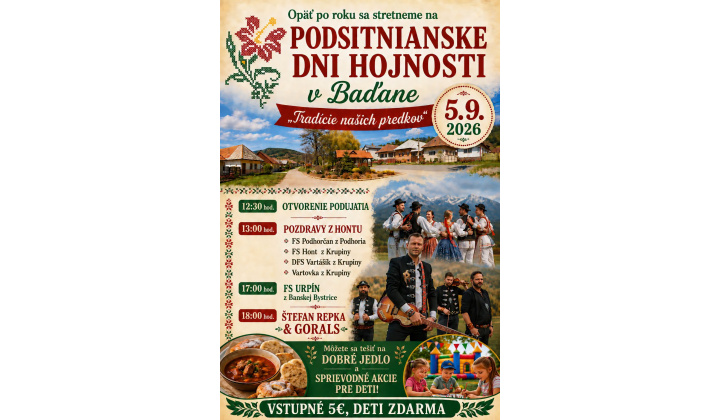 PODSITNIANSKE DNI HOJNOSTI V BAĎANE